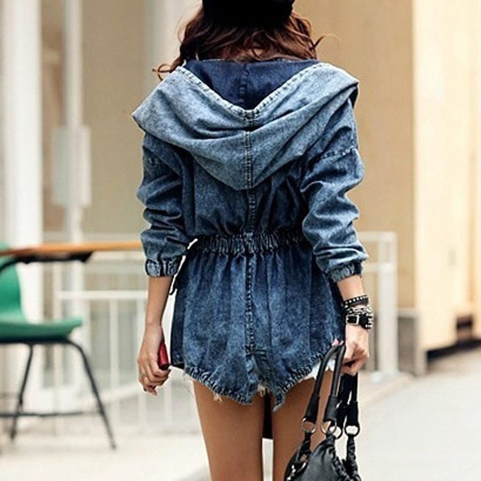 Denim Ripped Blue Jean Jacket - Easy Pickins Store