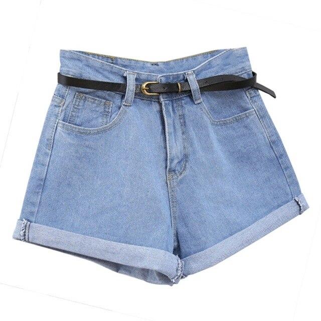 Denim Shorts High Waist Cuffed - Easy Pickins Store