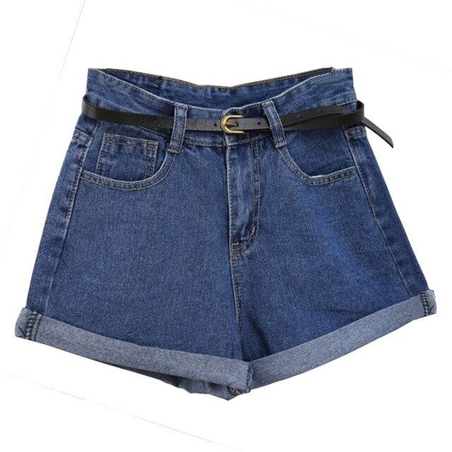 Denim Shorts High Waist Cuffed - Easy Pickins Store
