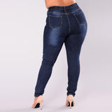 Denim Skinny High Waist Push Up Ripped Stretch - Easy Pickins Store