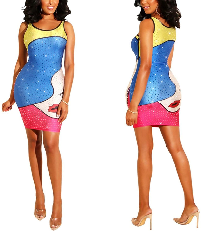 Diamond Process Sexy Dress Party Club Night Dress - Easy Pickins Store