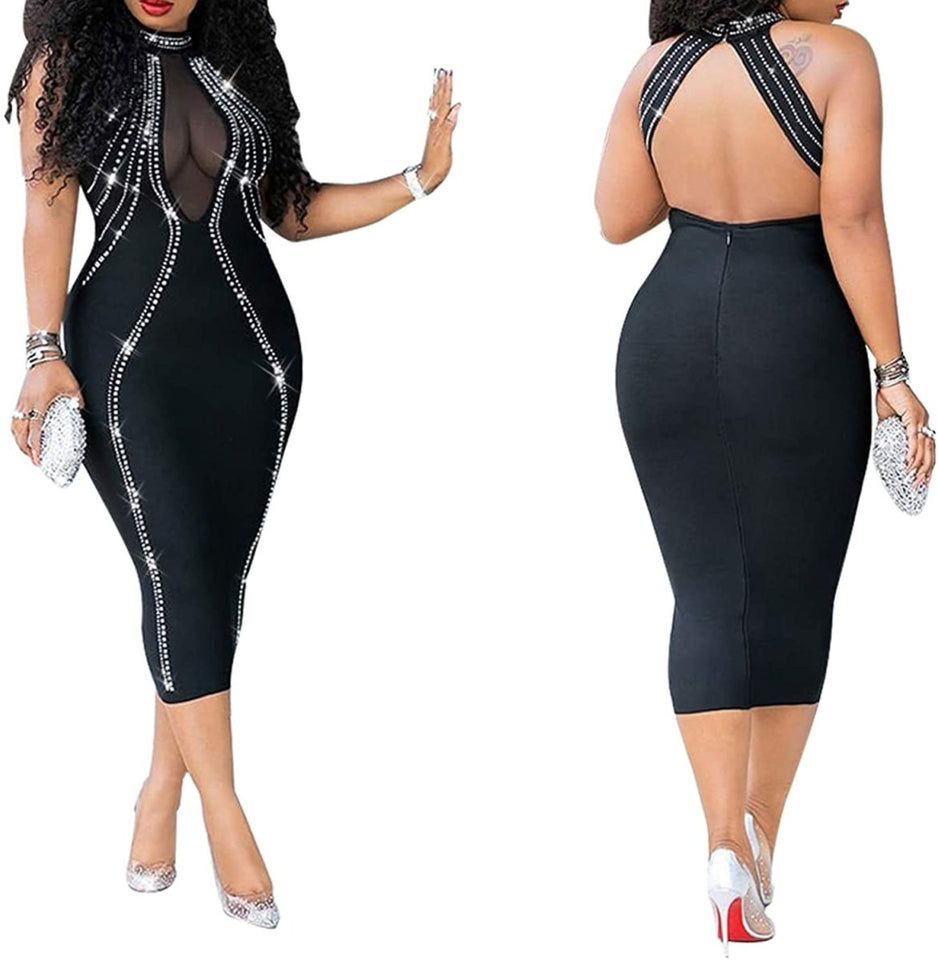 Diamond Process Sexy Dress Party Club Night Dress - Easy Pickins Store