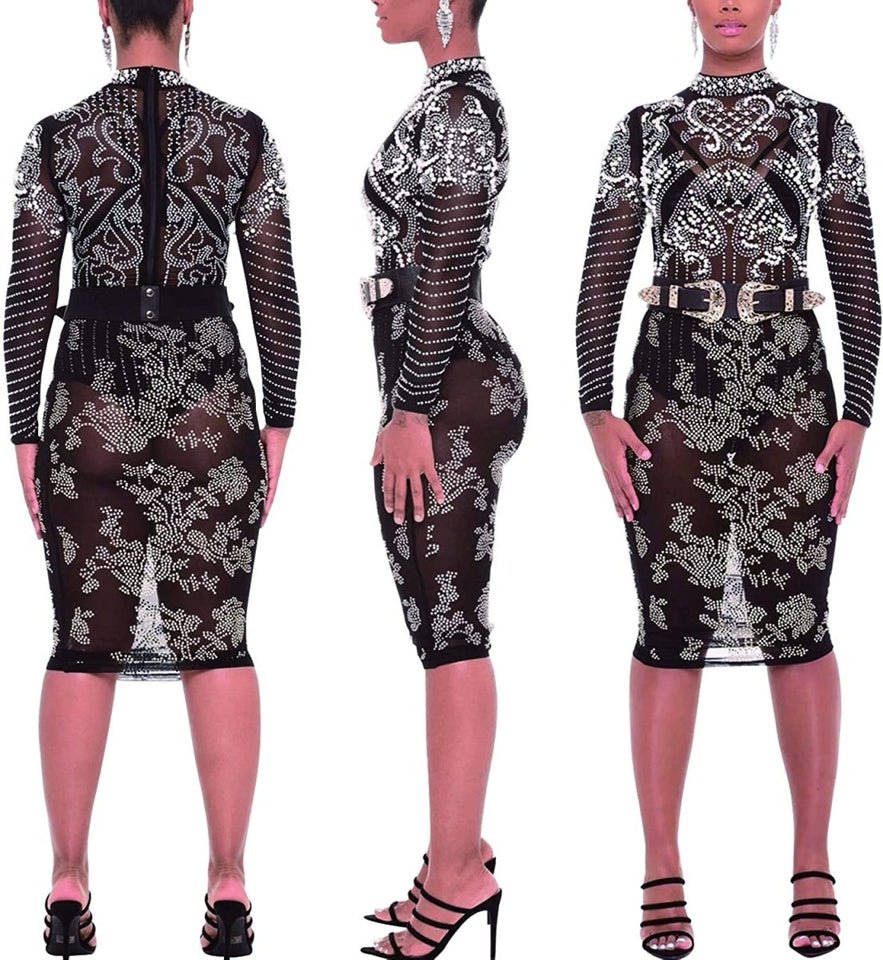 Diamond Process Sexy Dress Party Club Night Dress - Easy Pickins Store