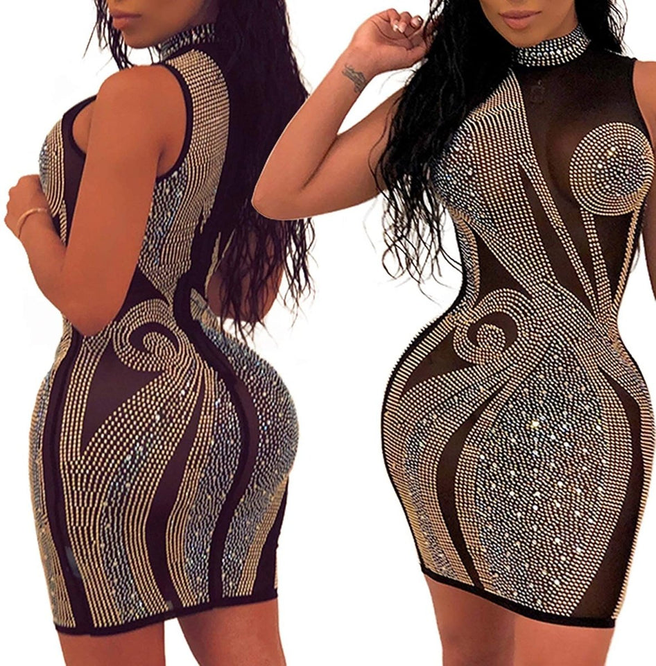 Diamond Process Sexy Dress Party Club Night Dress - Easy Pickins Store