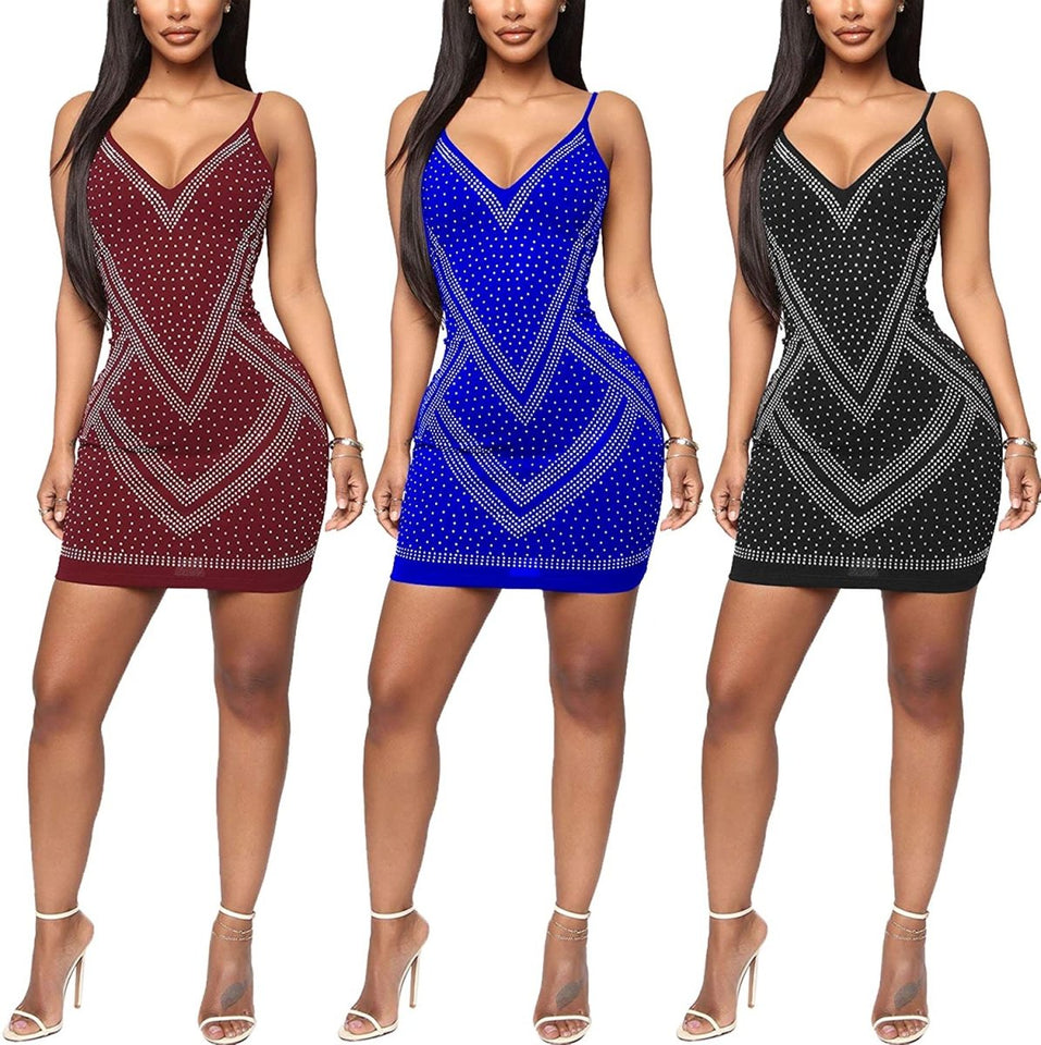 Diamond Process Sexy Dress Party Club Night Dress - Easy Pickins Store