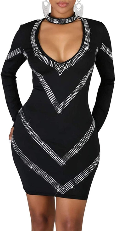 Diamond Process Sexy Dress Party Club Night Dress - Easy Pickins Store