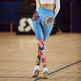 Digital Print High Waist Cartoon Leggings Push Up - Easy Pickins Store