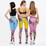 Digital Print High Waist Cartoon Leggings Push Up - Easy Pickins Store