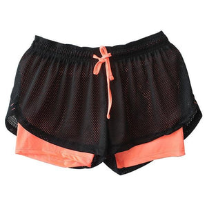 Double Layer Skinny Fitness Elastic Shorts - Easy Pickins Store