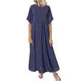Dress O Neck Dot Peinted Casual vestido - Easy Pickins Store