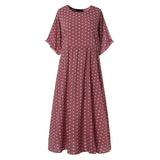 Dress O Neck Dot Peinted Casual vestido - Easy Pickins Store