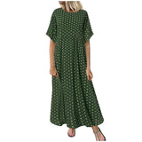 Dress O Neck Dot Peinted Casual vestido - Easy Pickins Store