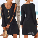 Dress O Neck Hollow Out Sleeve - Easy Pickins Store