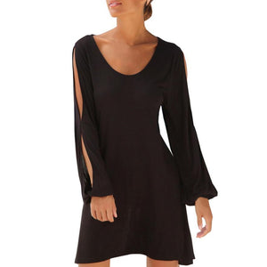 Dress O Neck Hollow Out Sleeve - Easy Pickins Store