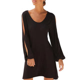 Dress O Neck Hollow Out Sleeve - Easy Pickins Store