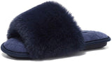 Furry Faux Fur Slippers Memory Foam Slippers Slip on - Easy Pickins Store