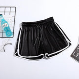 Elastic Waist Striped Shorts Loose Plus Sizes - Easy Pickins Store