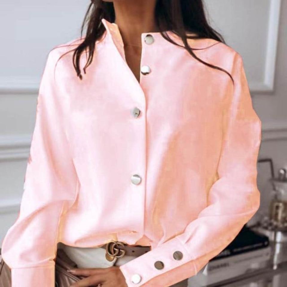 Elegant Adjustable Sleeve Button Blouse - Easy Pickins Store