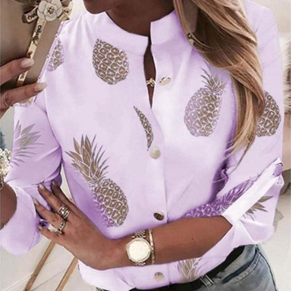 Elegant Adjustable Sleeve Button Blouse - Easy Pickins Store