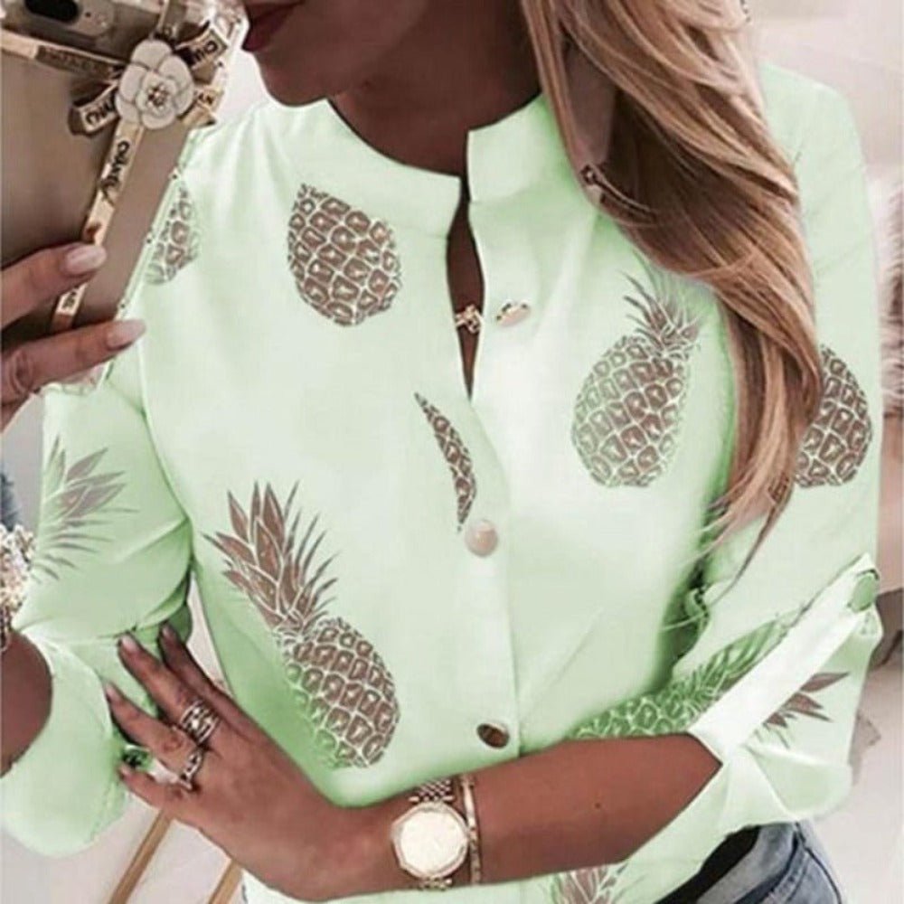 Elegant Adjustable Sleeve Button Blouse - Easy Pickins Store
