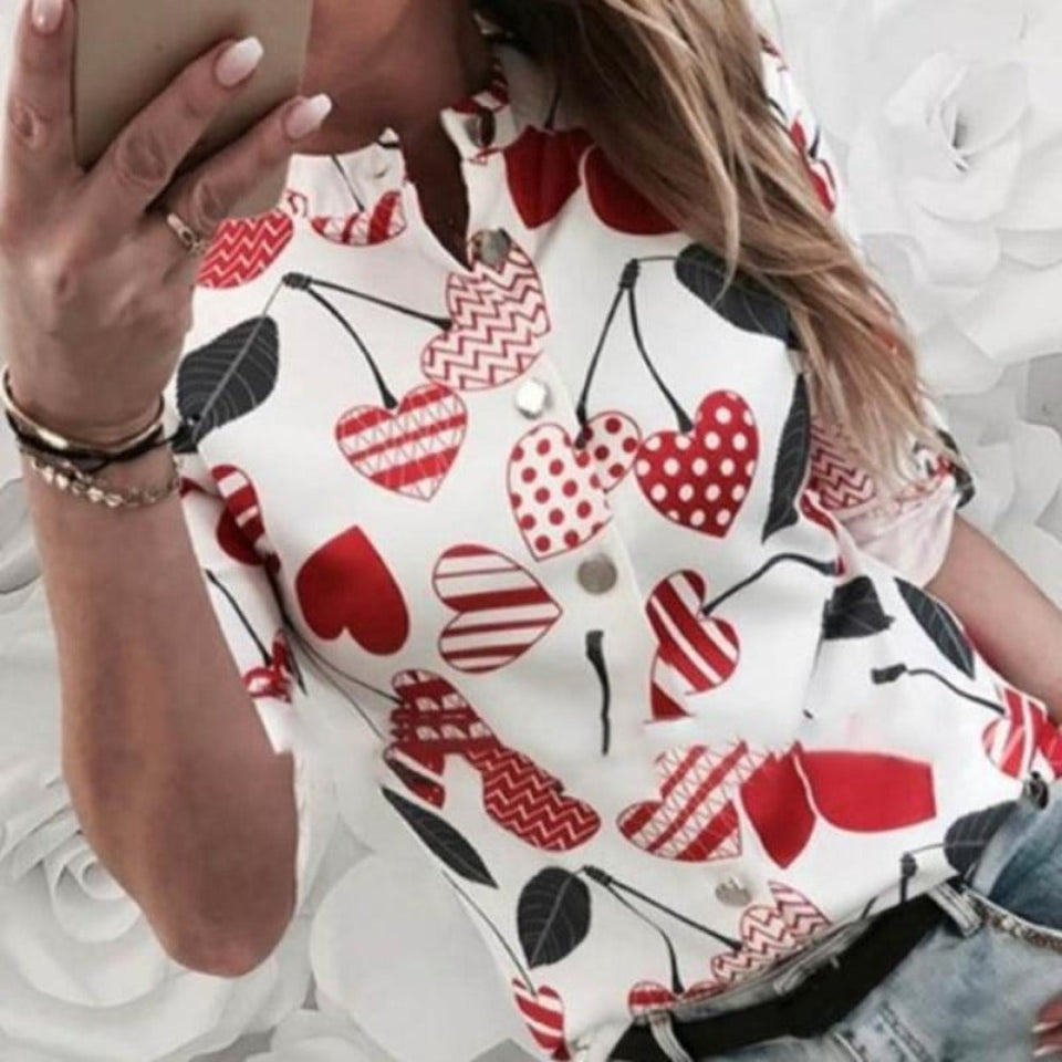 Elegant Adjustable Sleeve Button Blouse - Easy Pickins Store