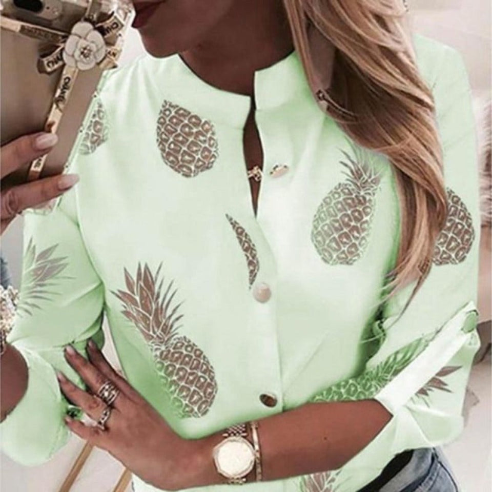 Elegant Adjustable Sleeve Button Blouse - Easy Pickins Store