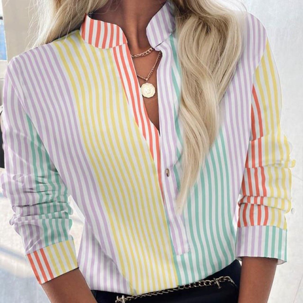 Elegant Adjustable Sleeve Button Blouse - Easy Pickins Store
