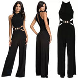 Elegant Hollow Out Jumpsuit Sleeveless Loose Pants - Easy Pickins Store