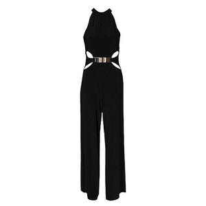 Elegant Hollow Out Jumpsuit Sleeveless Loose Pants - Easy Pickins Store