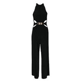 Elegant Hollow Out Jumpsuit Sleeveless Loose Pants - Easy Pickins Store