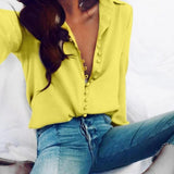 Elegant Long Sleeve Button Blouse - Easy Pickins Store