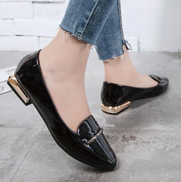 Elegant Pointed Toe Flat Leather Flats - Easy Pickins Store