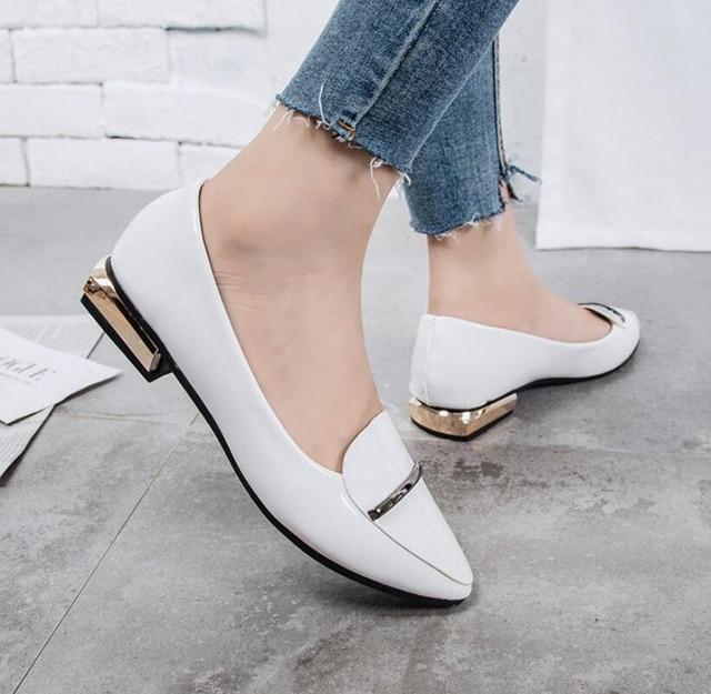 Elegant Pointed Toe Flat Leather Flats - Easy Pickins Store