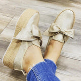 Espadrille Canvas Thick Lace up Round Toe Casual Flats - Easy Pickins Store