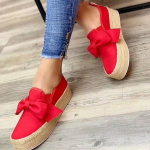 Espadrille Canvas Thick Lace up Round Toe Casual Flats - Easy Pickins Store
