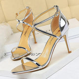 Extreme High Heels Pumps Buckle Gold Silver - Easy Pickins Store