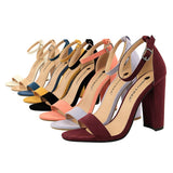 Pumps Buckle High Heels Block Plus Sizes - Easy Pickins Store