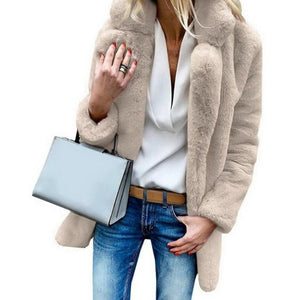 Faux Fur Cardigans Coat Thick Fluffy Long Sleeve Jacket - Easy Pickins Store