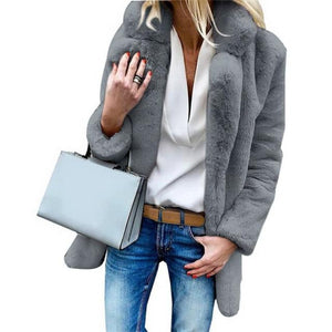Faux Fur Cardigans Coat Thick Fluffy Long Sleeve Jacket - Easy Pickins Store
