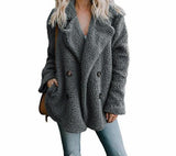 Faux Fur Coat Lapel Long Sleeve Teddy Overcoat - Easy Pickins Store