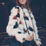 Faux Fur Coat Long Sleeve Plush Coat Elegant Stylish - Easy Pickins Store