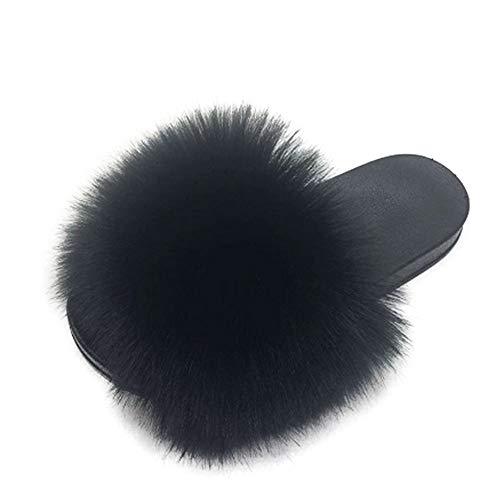 Faux Fur Slides Slippers Open Toe Furry Slide Flip Flop - Easy Pickins Store