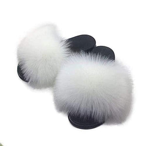 Faux Fur Slides Slippers Open Toe Furry Slide Flip Flop - Easy Pickins Store