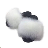Faux Fur Slides Slippers Open Toe Furry Slide Flip Flop - Easy Pickins Store