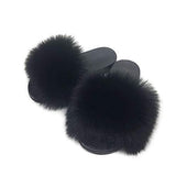 Faux Fur Slides Slippers Open Toe Furry Slide Flip Flop - Easy Pickins Store