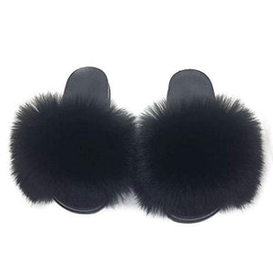 Faux Fur Slides Slippers Open Toe Furry Slide Flip Flop - Easy Pickins Store