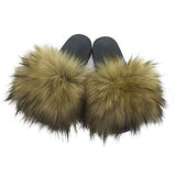 Faux Fur Slides Slippers Open Toe Furry Slide Flip Flop - Easy Pickins Store