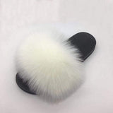 Faux Fur Slides Slippers Open Toe Furry Slide Flip Flop - Easy Pickins Store