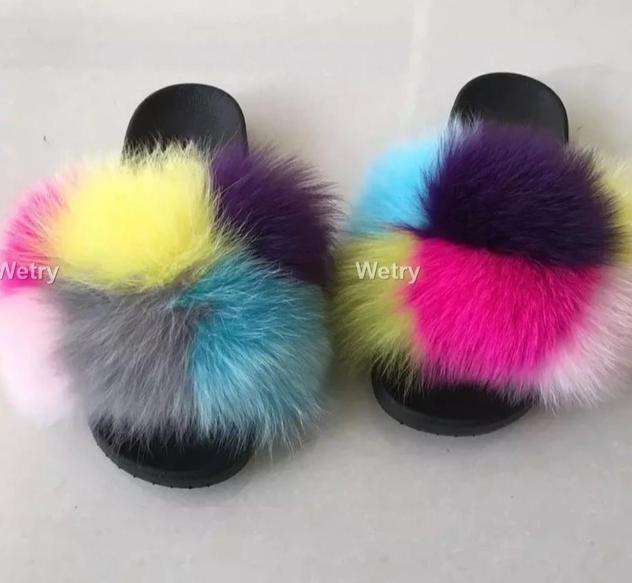 Faux Fur Slippers - Easy Pickins Store