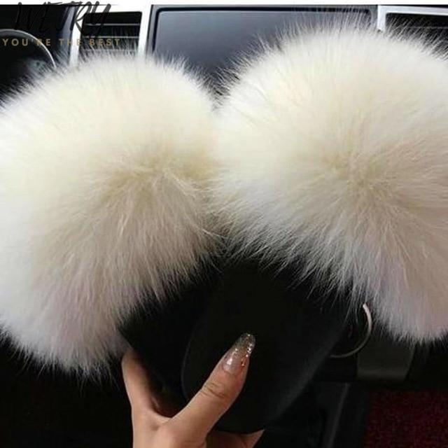Faux Fur Slippers - Easy Pickins Store